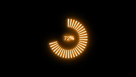Glowing Circular Techno-Style Neon Loading Bar Animation Stock Footage 315191424