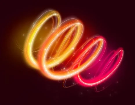 Glowing circulate colorful trail. Illustrazione stock
