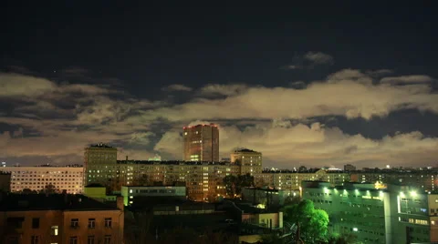 Glowing city night Stock Footage 55643601
