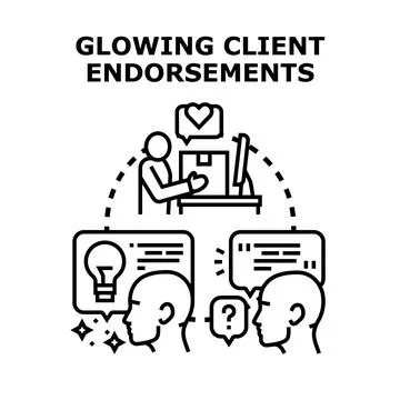 Glowing client endorsements creating positive customer feedback Stock Illustration