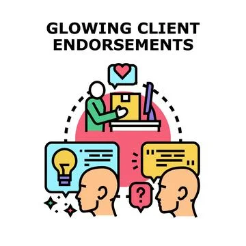 Glowing client endorsements creating positive customer feedback Stock Illustration
