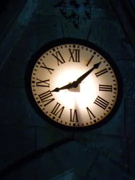 Glowing Clock Face Stock Photos