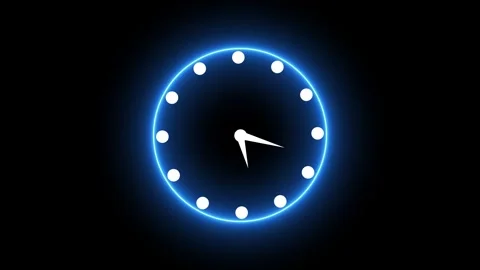 Glowing clock motion. Stockbeeldmateriaal 332089354