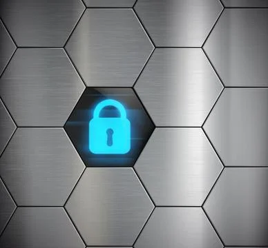 Glowing clock security system. Stock Illustration