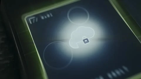 Glowing cloud icon with a lock, data protection concept Stock Footage 335464590