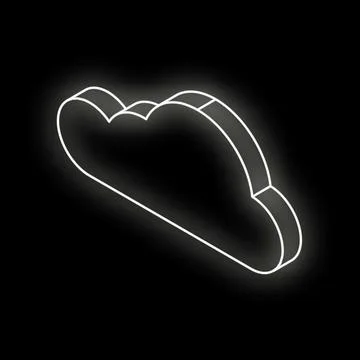 Glowing cloud icon representing cloud computing and data storage on dark ba.. Illustrazione stock