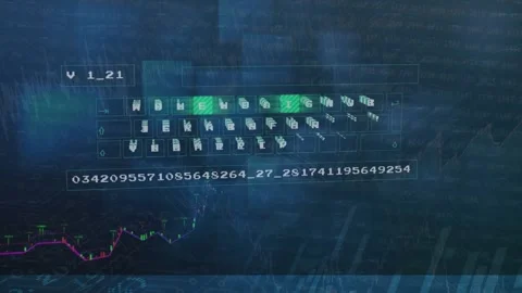 Glowing cluster appearing triggers floating key grid expanding selecting icons Stock Footage 326974382