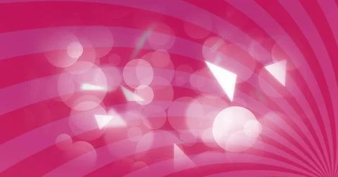 Glowing cluster of translucent bokeh circles and white triangular shards in Ilustração Stock