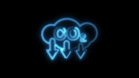 Glowing co2 reduction icon animation depicting environmental efforts agains.. Stock Footage 312333711
