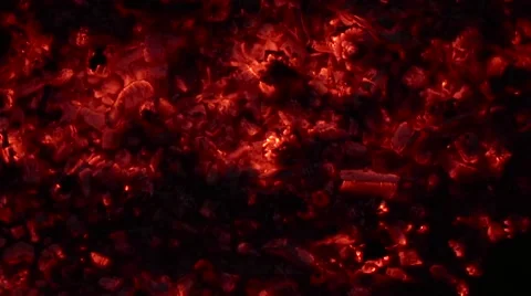 Glowing coals with bokeh Stock Footage 57352509