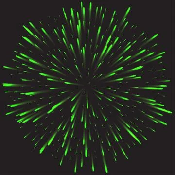 Glowing collection. Firework, light effects isolated on dark background. Stock Illustration