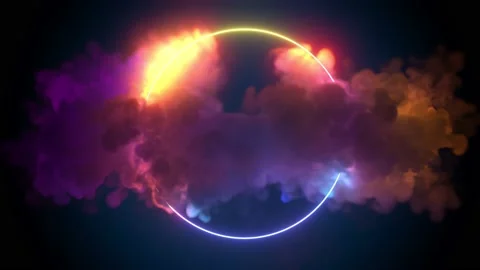 Glowing color circle in cloud Stock Footage 238912977