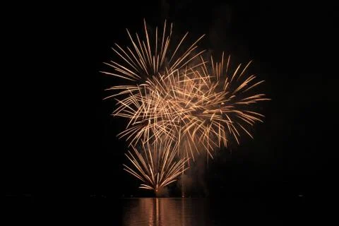 Glowing colored fireworks Stock Photos