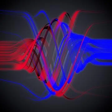 Glowing colored lines of motion Stock Illustration