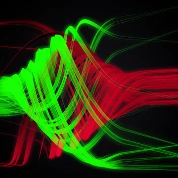 Glowing colored lines of motion Stock Illustration