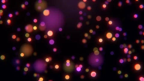 Glowing Colorful Bokeh Particles Floating on Dark Background Vídeo Stock 346143801