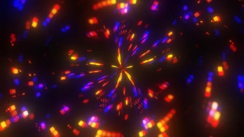 Glowing colorful pixel square burst abstract retro digital background animati Video stock 342608287