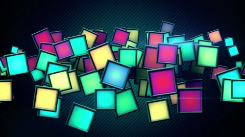 Glowing colorful squars techno loop background Stock Footage 47207894
