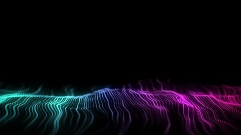 Glowing colorful wave with motion dots. Abstract digital background. 스톡 동영상 243182058