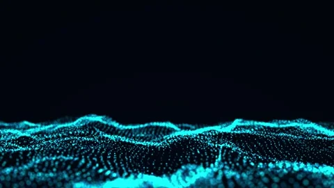 Glowing colorful wave with motion dots. Abstract digital background. 库存影片 243190931