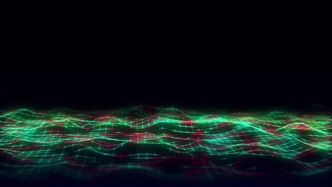 Glowing colors wave with motion dots and lines. Abstract digital background. 스톡 동영상 247553035
