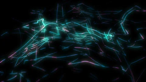 Glowing colors wave with motion dots. Abstract digital background. 库存影片 254344124