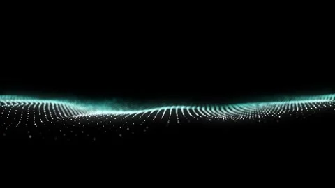 Glowing colors wave with motion dots. Abstract digital background. Stock Footage 254345778