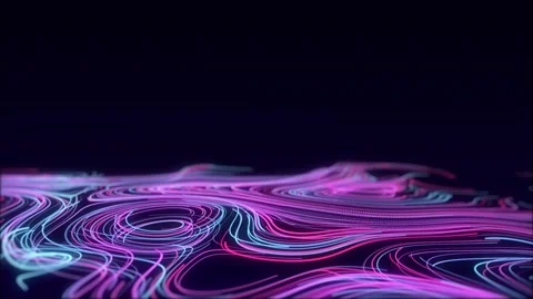 Glowing colors wave with motion dots. Abstract digital background. Stock Footage 262238213