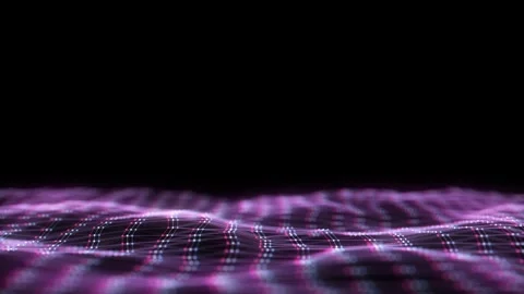 Glowing colors wave with motion dots and lines. Abstract glitch background. Stock-Footage 262240044