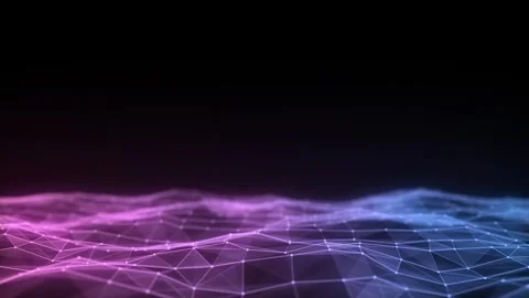 Glowing colors wave with motion dots and lines. Abstract digital background. Stock-Footage 262240442