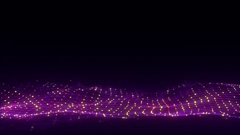 Glowing colors wave with motion dots and lines. Abstract digital background. Stock Footage 272596465