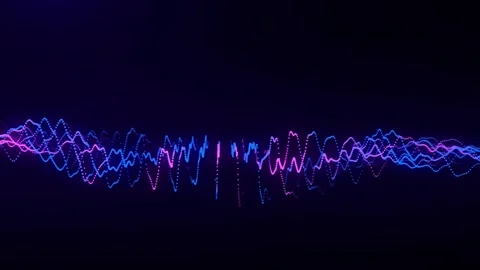 Glowing colors wave with motion dots. Abstract digital background. Stock Footage 280342207