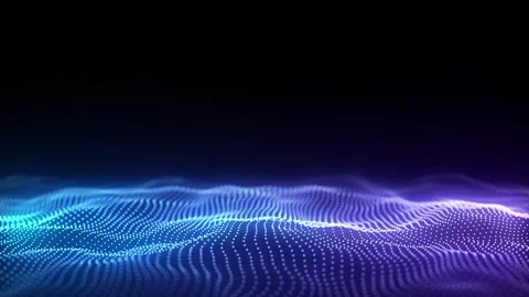 Glowing colors wave with motion dots. Abstract digital background. Stock Footage 291954344