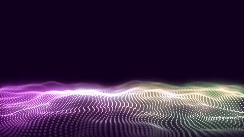 Glowing colors wave with motion dots. Abstract digital background. Stock Footage 291954346