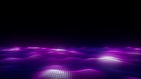 Glowing colors wave with motion dots and lines. Abstract digital background. Stock Footage 291959483