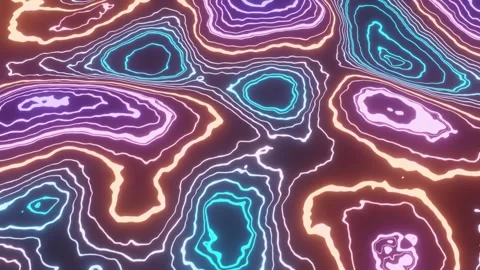 Glowing colors wave with motion lines. Abstract topography background. Video stock 247551250