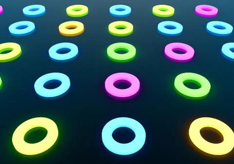 Glowing colourful circles texture background Stock Photos