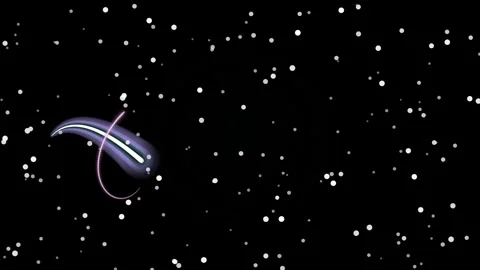 Glowing Comet and Magical Ring in Starry Space Background Stock Footage 337516169