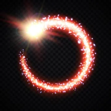 Glowing comet tail frame on transparent background Stock Illustration