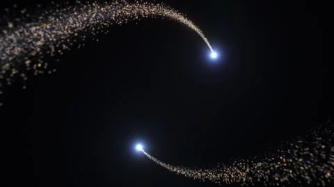 Glowing comets of bright particles Видео 167461665