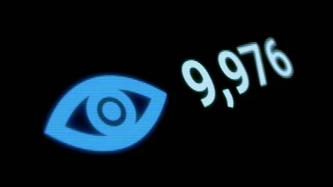 Glowing Computer Screen Close-up With Symbol Of Viewers Video Or Streaming Stock Footage 165170342