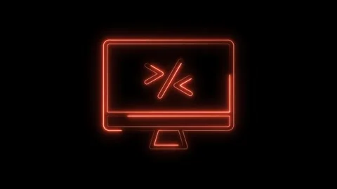 Glowing computer screen with programming code icon on dark background motio.. Stock Footage 316842827