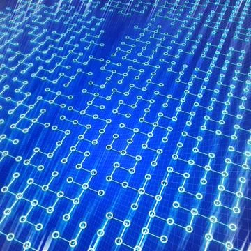 Glowing computer technology 3d rendering Stockillustratie