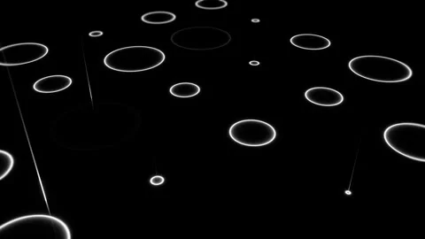 Glowing Concentric Circles on Dark Background Loop Animated Stock Footage 314896598