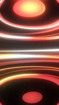 Glowing concentric red and white rings radiating in a symmetrical pattern w.. Foto stock