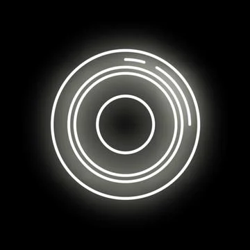 Glowing concentric target rings on dark background Stock Illustration