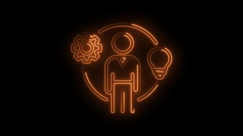 Glowing concept of idea generation innovation problem solving and human res.. Stock Footage 309916709