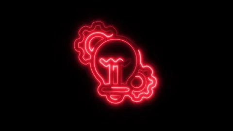 Glowing Conceptual Icon in HD Video Neon Animation 스톡 동영상 304555101