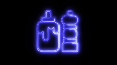 Glowing Condiments Icon in HD Video Neon Animation 库存影片 304554788