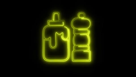 Glowing Condiments Icon in HD Video Neon Animation 库存影片 304554796